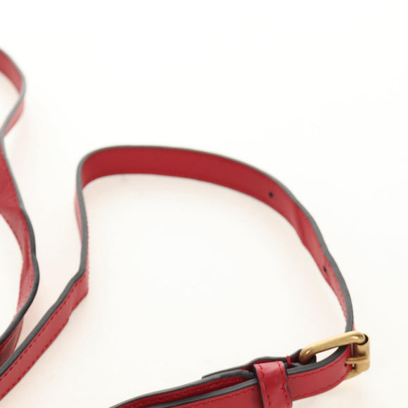 GUCCI Shoulder Bag Leather Red Gold 598594 Auth bs35771V