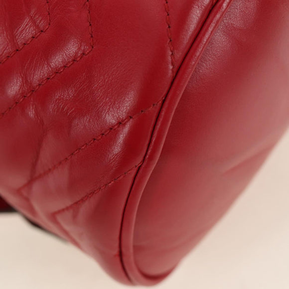 GUCCI Shoulder Bag Leather Red Gold 598594 Auth bs35771V