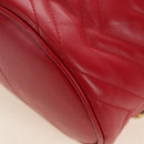 GUCCI Shoulder Bag Leather Red Gold 598594 Auth bs35771V-21