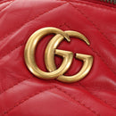 GUCCI Shoulder Bag Leather Red Gold 598594 Auth bs35771V-24