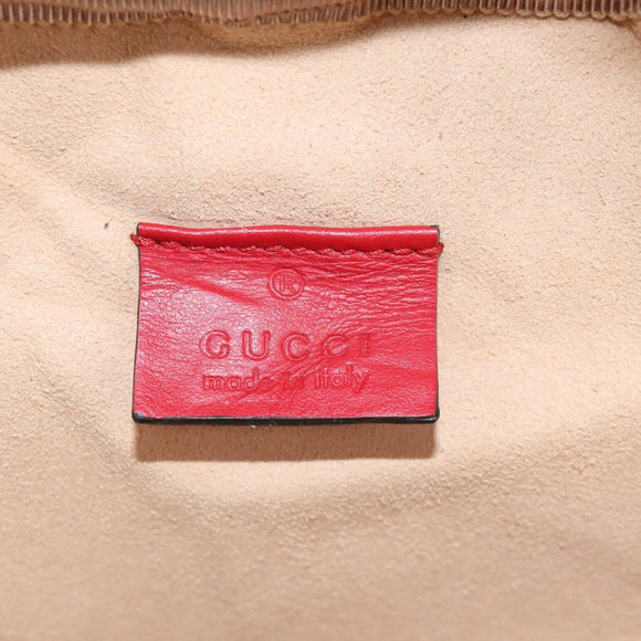 GUCCI Shoulder Bag Leather Red Gold 598594 Auth bs35771V