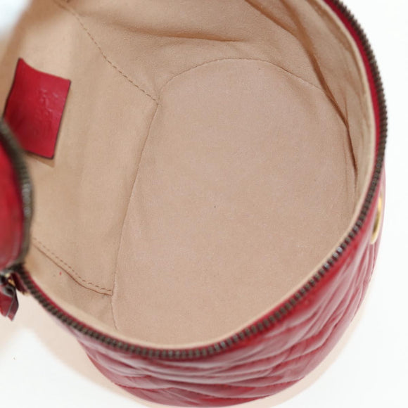 GUCCI Shoulder Bag Leather Red Gold 598594 Auth bs35771V