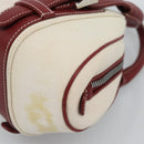 LOEWE Hand Bag Canvas Beige Silver Auth bs35772-10
