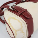LOEWE Hand Bag Canvas Beige Silver Auth bs35772-11