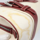 LOEWE Hand Bag Canvas Beige Silver Auth bs35772-14