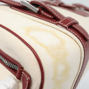 LOEWE Hand Bag Canvas Beige Silver Auth bs35772-15