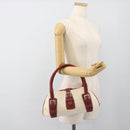 LOEWE Hand Bag Canvas Beige Silver Auth bs35772-25