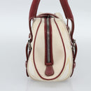 LOEWE Hand Bag Canvas Beige Silver Auth bs35772-4