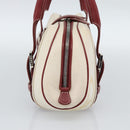 LOEWE Hand Bag Canvas Beige Silver Auth bs35772-5