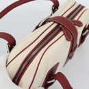 LOEWE Hand Bag Canvas Beige Silver Auth bs35772-6