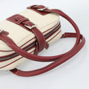 LOEWE Hand Bag Canvas Beige Silver Auth bs35772-7