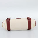 LOEWE Hand Bag Canvas Beige Silver Auth bs35772-9