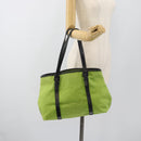 BOTTEGA VENETA Tote Bag Canvas Green Black 256763 Auth bs35773-19