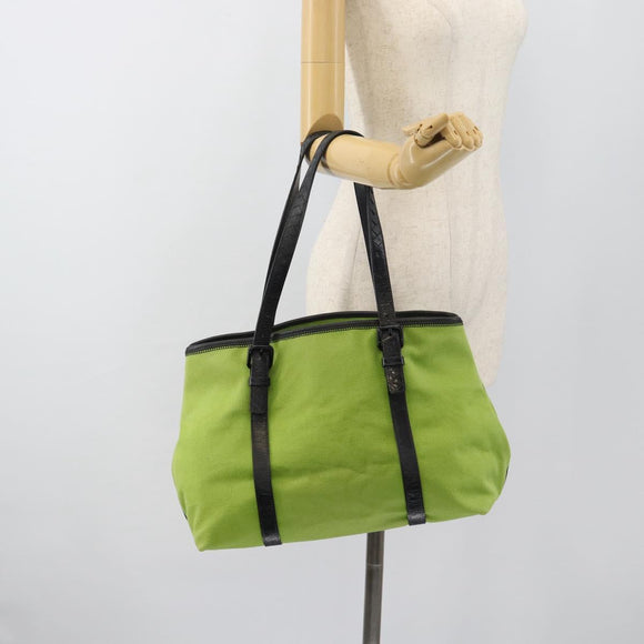 BOTTEGA VENETA Tote Bag Canvas Green Black 256763 Auth bs35773