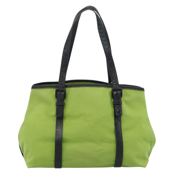BOTTEGA VENETA Tote Bag Canvas Green Black 256763 Auth bs35773