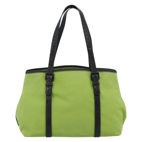 BOTTEGA VENETA Tote Bag Canvas Green Black 256763 Auth bs35773