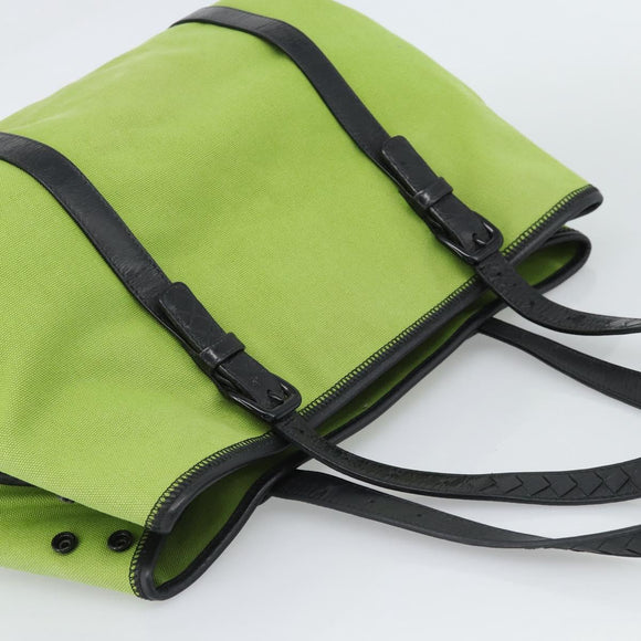 BOTTEGA VENETA Tote Bag Canvas Green Black 256763 Auth bs35773