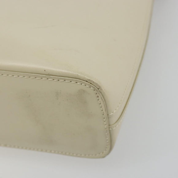 LOEWE Hand Bag Patent Beige Silver Auth bs35774