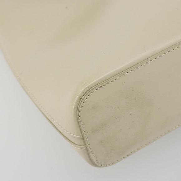 LOEWE Hand Bag Patent Beige Silver Auth bs35774