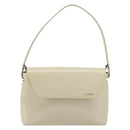 LOEWE Hand Bag Patent Beige Silver Auth bs35774-13