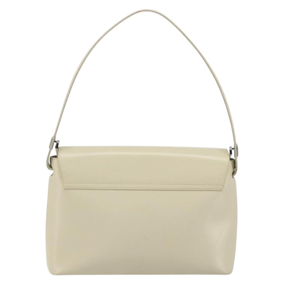 LOEWE Hand Bag Patent Beige Silver Auth bs35774