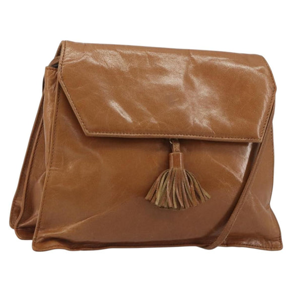 BOTTEGA VENETA Shoulder Bag Leather Brown Gold Auth bs35782