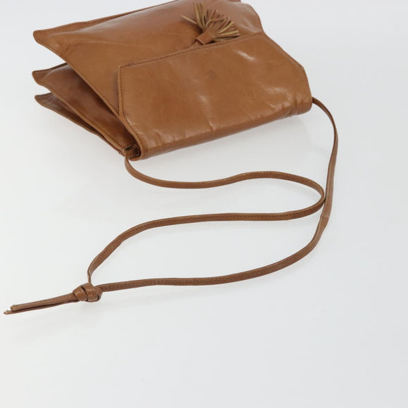 BOTTEGA VENETA Shoulder Bag Leather Brown Gold Auth bs35782