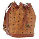MCM Vicetos Shoulder Bag Leather Brown Gold Auth bs35784-1
