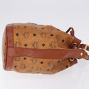 MCM Vicetos Shoulder Bag Leather Brown Gold Auth bs35784-4