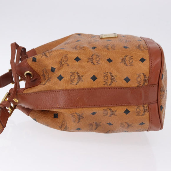 MCM Vicetos Shoulder Bag Leather Brown Gold Auth bs35784