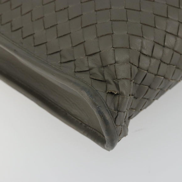 BOTTEGA VENETA INTRECCIATO Business Bag Leather 2way Gray Auth bs35785