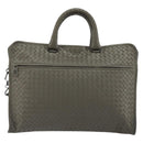 BOTTEGA VENETA INTRECCIATO Business Bag Leather 2way Gray Auth bs35785-13