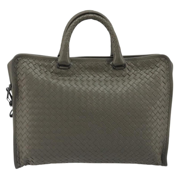 BOTTEGA VENETA INTRECCIATO Business Bag Leather 2way Gray Auth bs35785