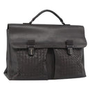 BOTTEGA VENETA INTRECCIATO Business Bag Black Silver 155172 Auth bs35786-1
