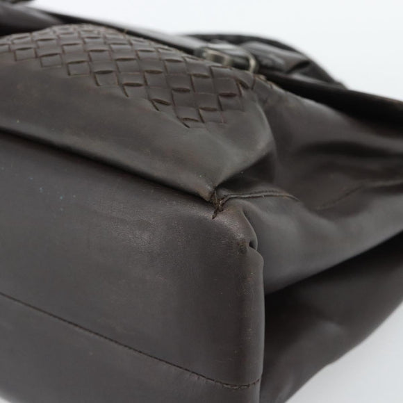 BOTTEGA VENETA INTRECCIATO Business Bag Black Silver 155172 Auth bs35786