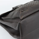 BOTTEGA VENETA INTRECCIATO Business Bag Black Silver 155172 Auth bs35786-14