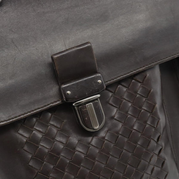 BOTTEGA VENETA INTRECCIATO Business Bag Black Silver 155172 Auth bs35786