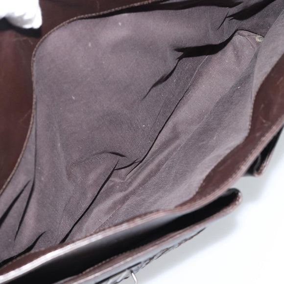 BOTTEGA VENETA INTRECCIATO Business Bag Black Silver 155172 Auth bs35786