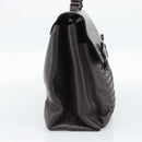 BOTTEGA VENETA INTRECCIATO Business Bag Black Silver 155172 Auth bs35786-3