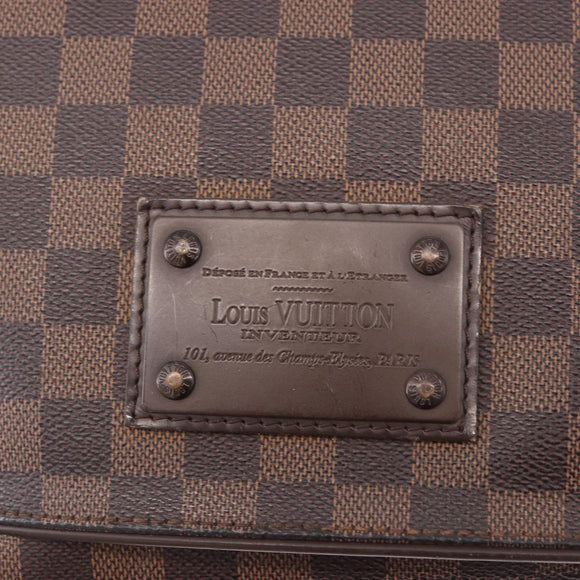 LOUIS VUITTON Damier Ebene Brooklyn MM Shoulder Bag N51211 LV Auth bs35787A