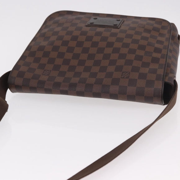 LOUIS VUITTON Damier Ebene Brooklyn MM Shoulder Bag N51211 LV Auth bs35787A