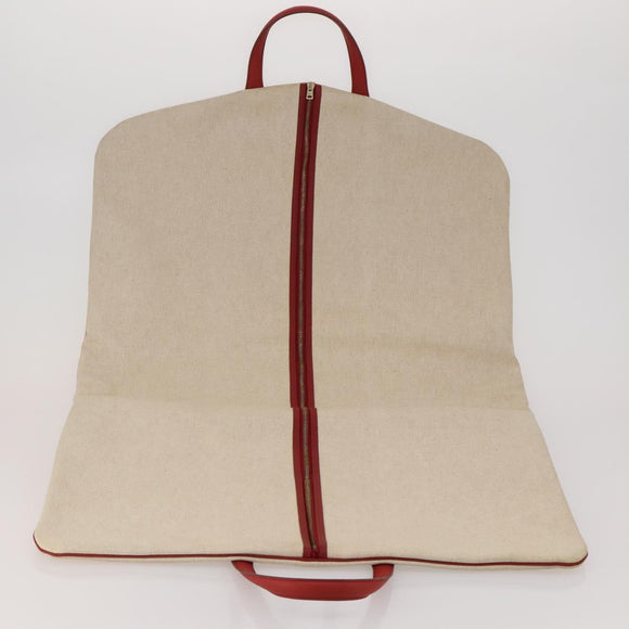 HERMES Garment Cover Canvas Leather Beige Gold Auth bs35793V