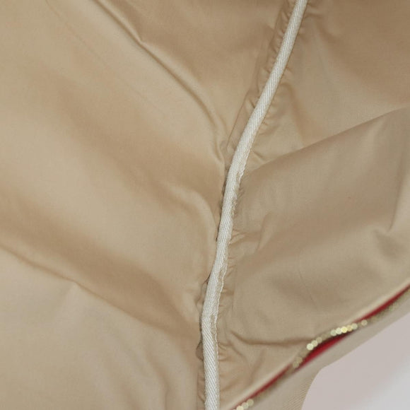 HERMES Garment Cover Canvas Leather Beige Gold Auth bs35793V