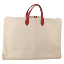 HERMES Garment Cover Canvas Leather Beige Gold Auth bs35793V-1