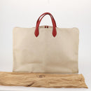 HERMES Garment Cover Canvas Leather Beige Gold Auth bs35793V-12