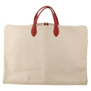 HERMES Garment Cover Canvas Leather Beige Gold Auth bs35793V-13