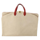 HERMES Garment Cover Canvas Leather Beige Gold Auth bs35793V-2