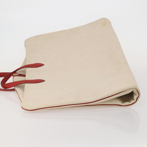 HERMES Garment Cover Canvas Leather Beige Gold Auth bs35793V