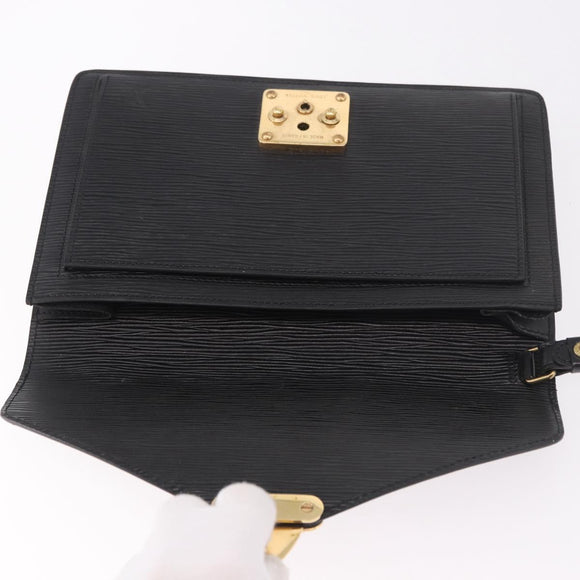 LOUIS VUITTON Epi Sellier Dragonne Clutch Bag Black M52612 LV Auth bs35798A