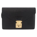 LOUIS VUITTON Epi Sellier Dragonne Clutch Bag Black M52612 LV Auth bs35798A-2